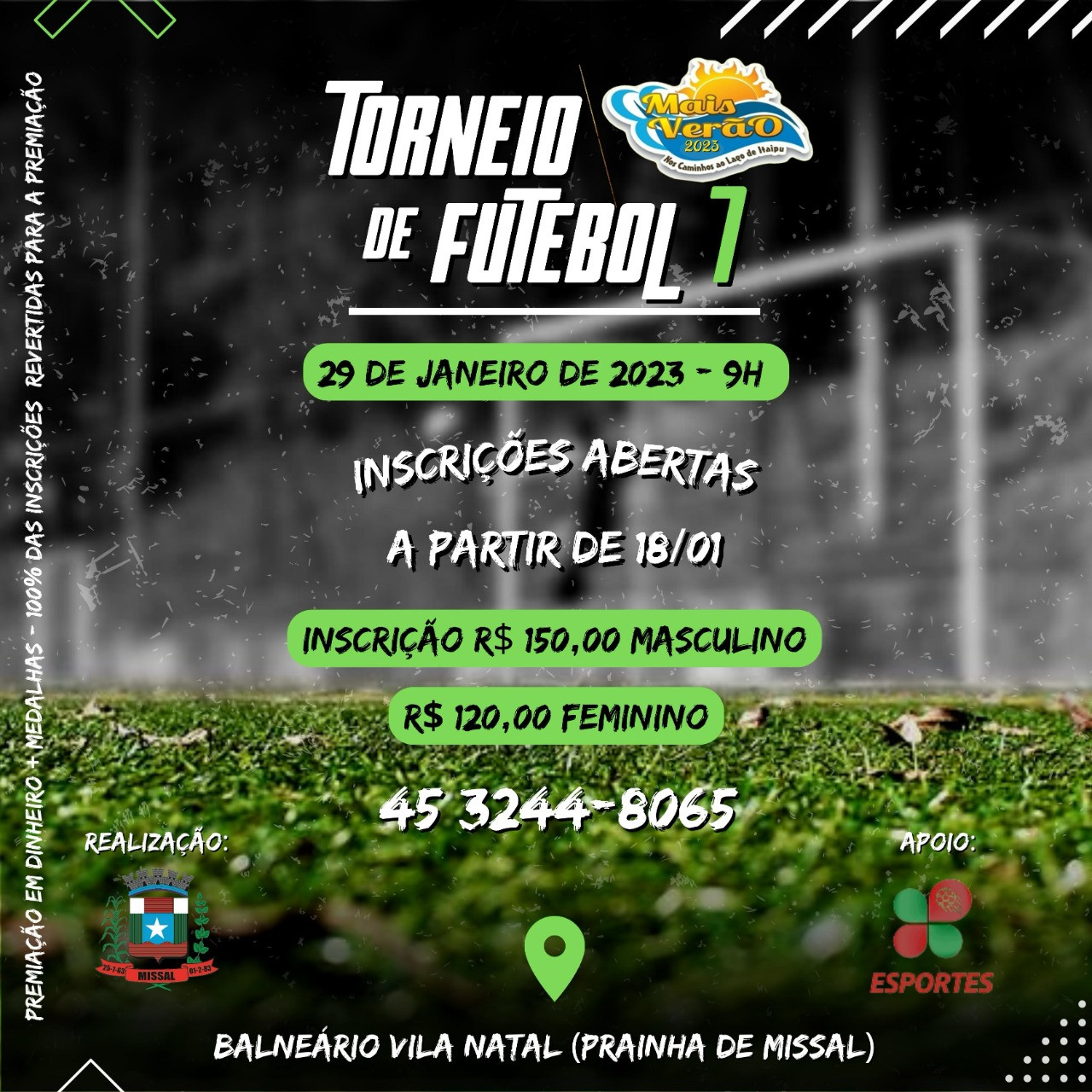 Inscrições para campeonato de futebol 7 terminam na próxima sexta